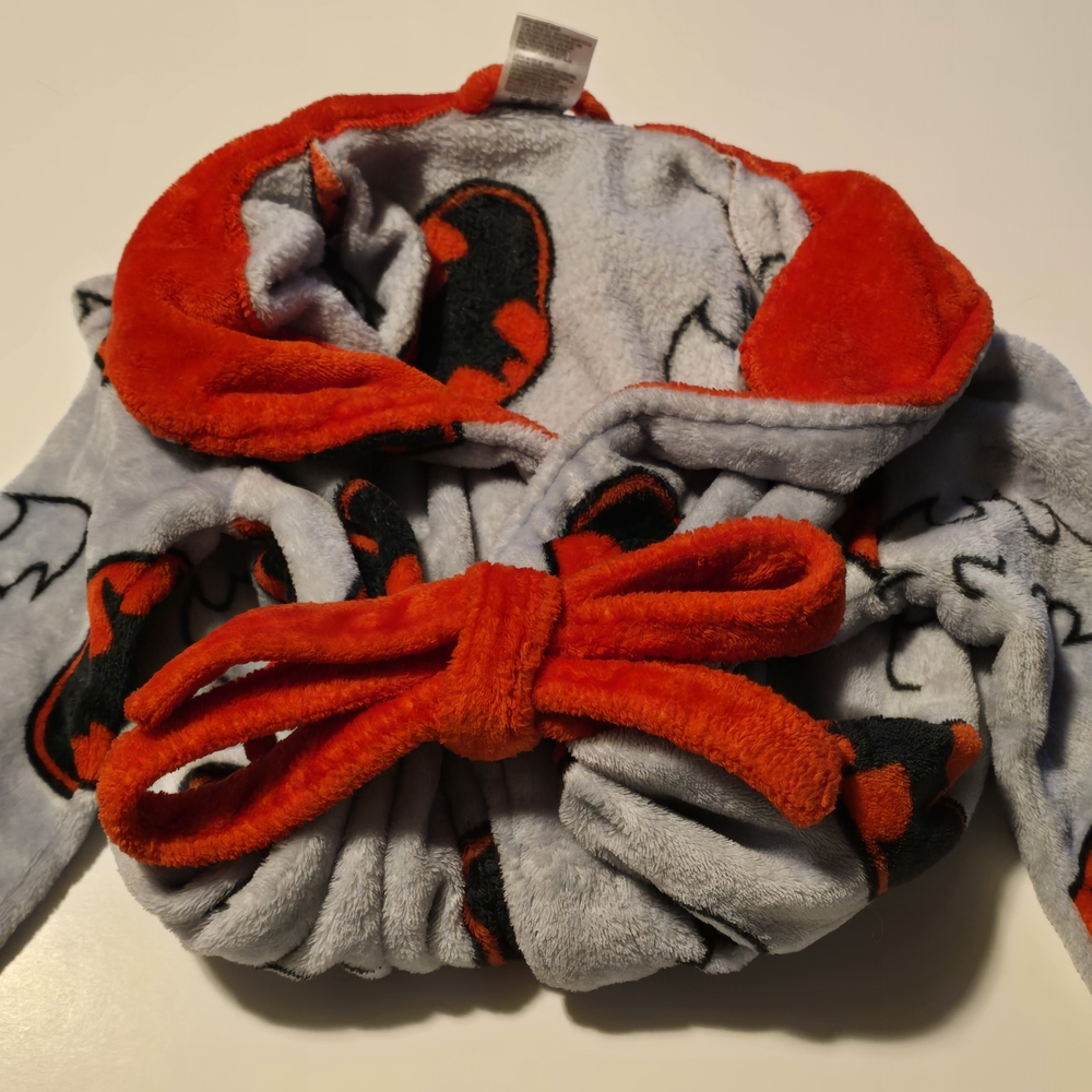 Batman Red and Gray Bathrobe Boys Size 8